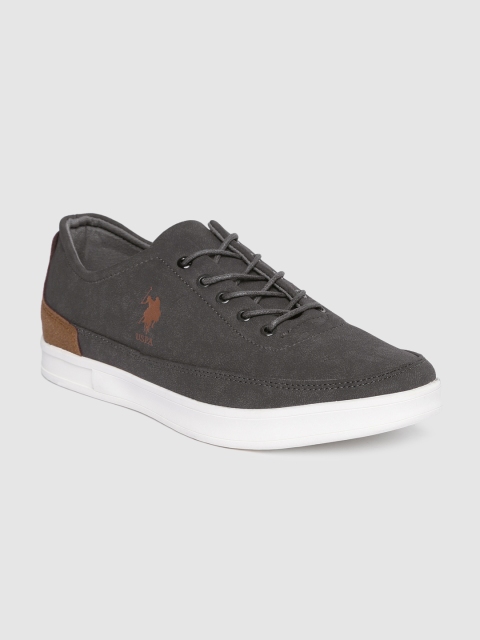 

U.S. Polo Assn. Men Grey Solid Sneakers