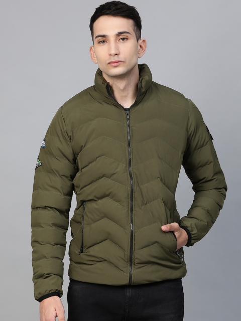 

SPYKAR Men Olive Green Solid Puffer Jacket