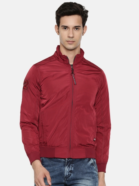 

SPYKAR Men Red Solid Bomber