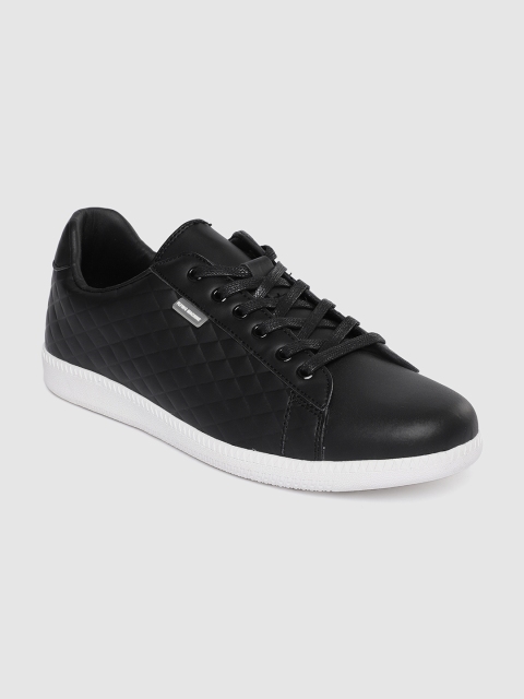 

Flying Machine Men Black Textured Sneakers