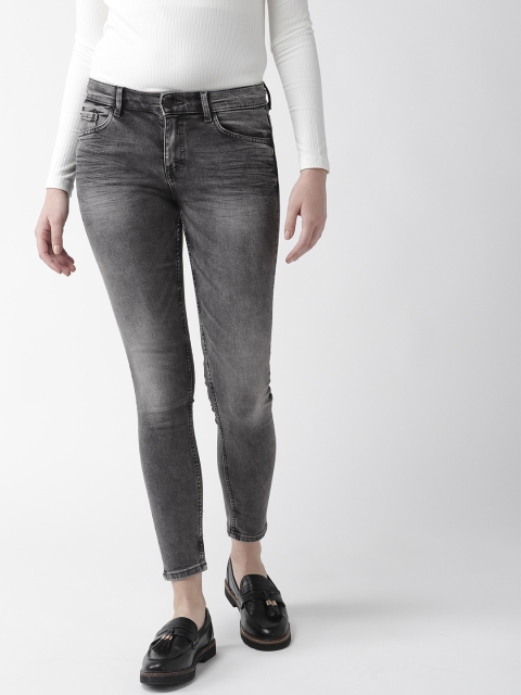 

Marks & Spencer Women Grey Skinny Fit High-Rise Clean Look Stretchable Cropped Jeans