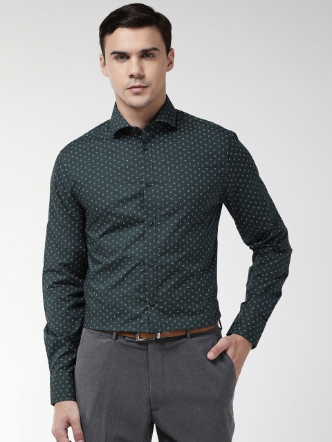 

Marks & Spencer Men Green & Off-White Slim Fit Printed Formal Shirt