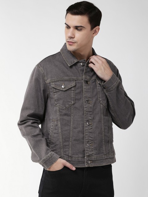 

Marks & Spencer Men Charcoal Grey Washed Denim Jacket