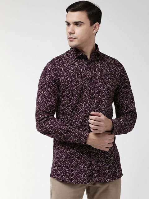 

Marks & Spencer Men Burgundy & Brown Slim Fit Printed Casual Shirt