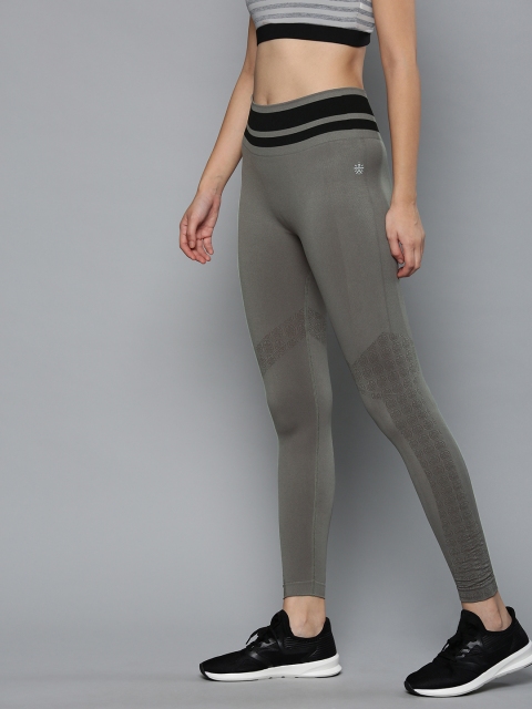 

Cultsport Women Grey Self Design Knitted Regular Fit Tights