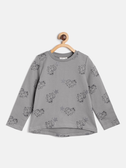 

OVS Girls Grey & Black Printed Sweatshirt