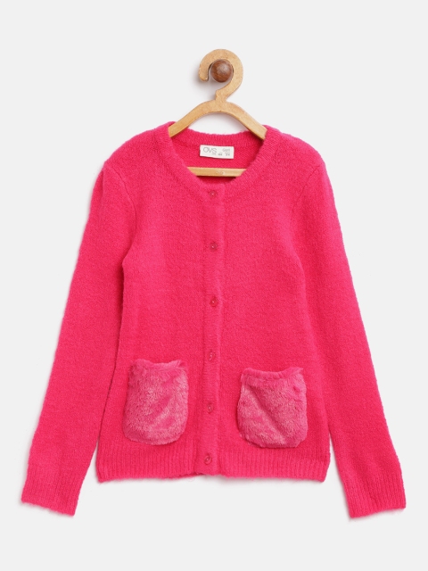 

OVS Girls Pink Solid Cardigan