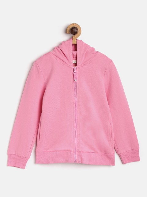 

OVS Girls Pink Solid Hooded Sweatshirt