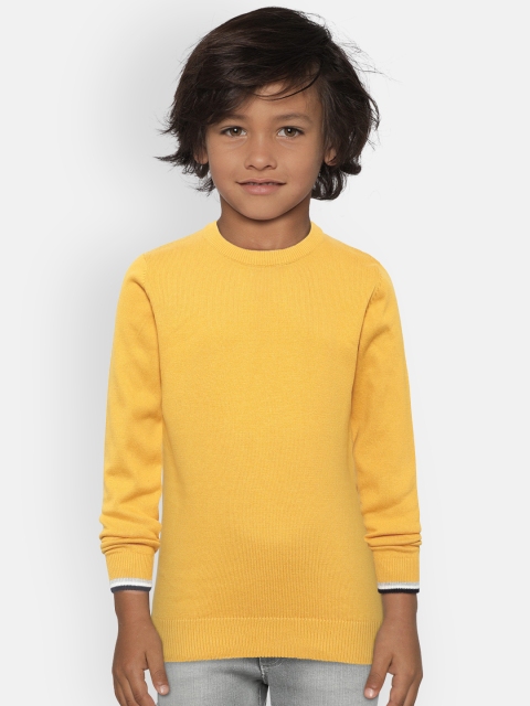 

OVS Boys Mustard Yellow Solid Pullover Sweater