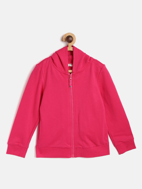 

OVS Girls Pink Solid Hooded Sweatshirt
