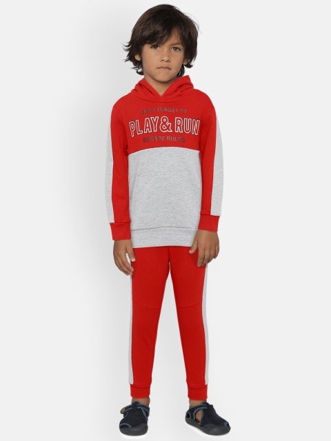 

OVS Boys Red & Grey Melange Printed Pullover with Joggers