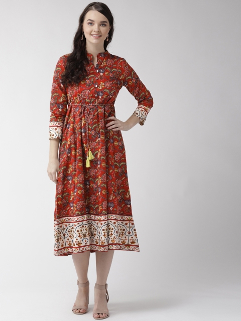 

RANGMAYEE Women Red Printed A-Line Dress