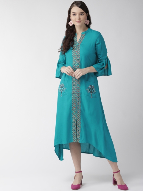 

RANGMAYEE Women Blue Solid A-Line Dress