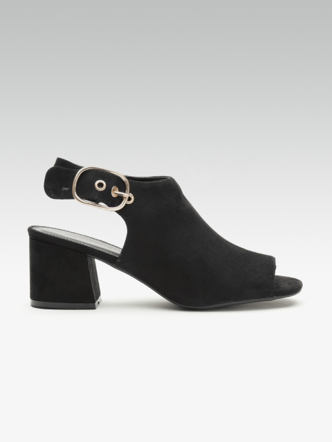 

DOROTHY PERKINS Women Black Solid Heeled Mules