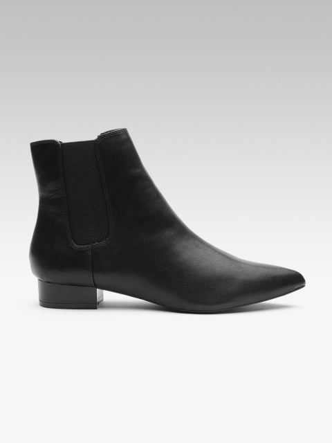 

DOROTHY PERKINS Women Black Solid Mid-Top Chelsea Boots