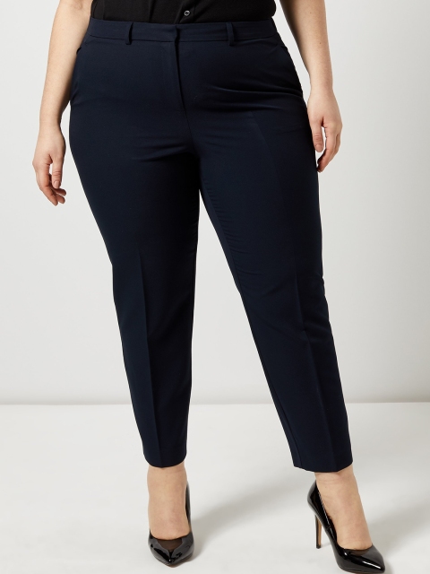 

DOROTHY PERKINS Women Navy Blue Regular Fit Solid Formal Trousers