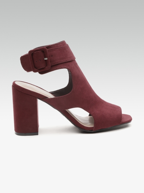 

DOROTHY PERKINS Women Burgundy Mid-Top Solid Heels