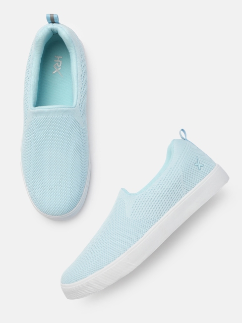 Women Blue Solid Slip-On Sneakers