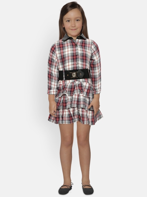 

Nauti Nati Girls Red & White Checked Shirt Dress with Belt