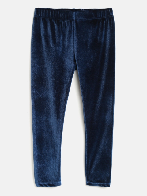

Nauti Nati Girls Navy Solid Velvet Finish Leggings, Navy blue