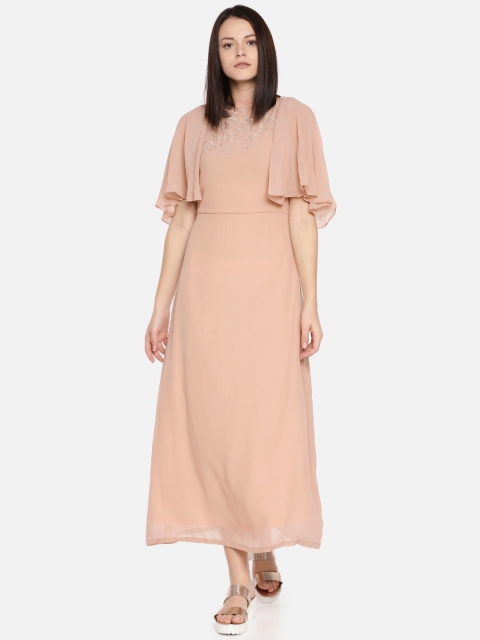 

AND Women Pink Solid Maxi Dress