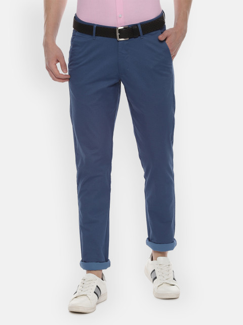 

Van Heusen Sport Men Navy Blue Slim Fit Solid Regular Trousers