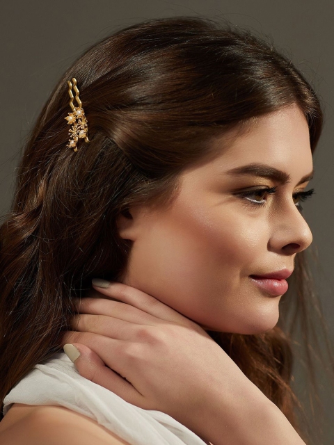 

Zariin Gold-Plated & White Bobby Pins