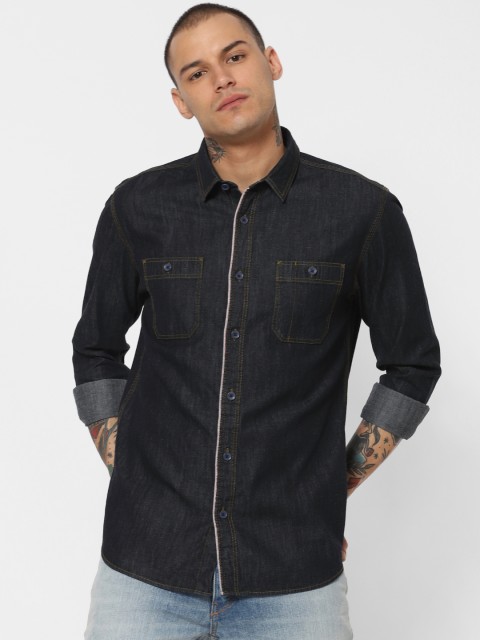 

Jack & Jones Men Navy Blue Slim Fit Solid Casual Shirt