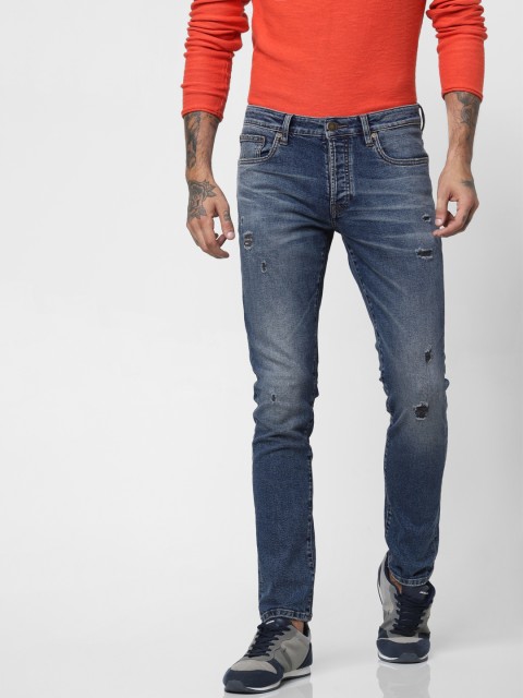 

Jack & Jones Men Blue Glenn Slim Fit Low-Rise Mildly Distressed Stretchable Jeans