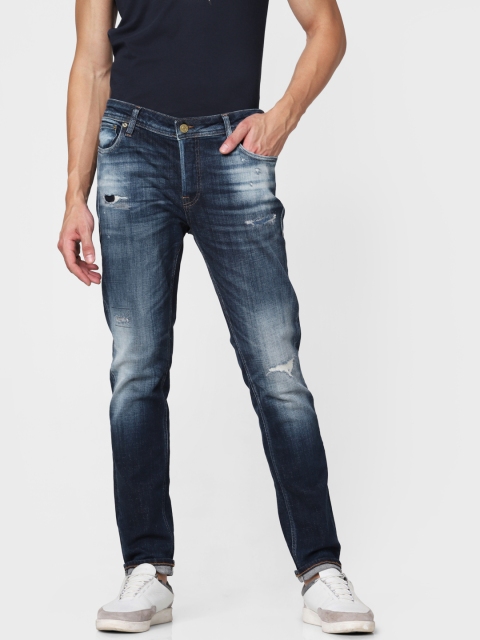

Jack & Jones Men Blue Ben Skinny Fit Low-Rise Mildly Distressed Stretchable Jeans