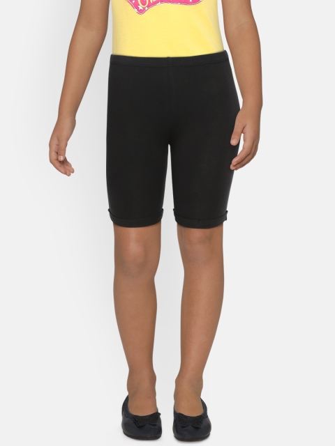 

Zalza Girls Black Solid Sustainable Lounge Shorts