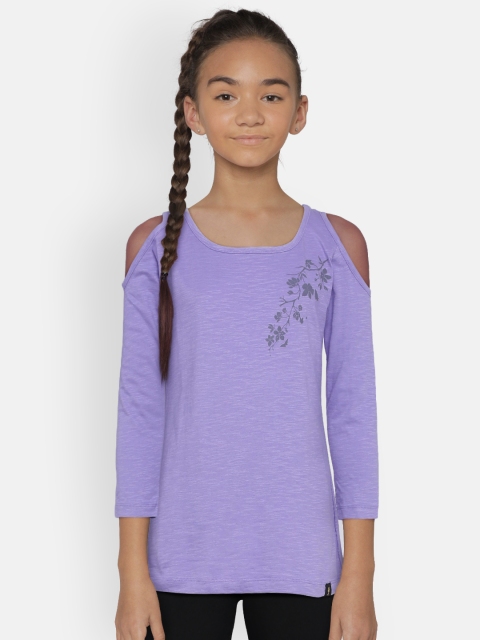 

Zalza Girls Purple Printed Organic Cotton Tanya Top