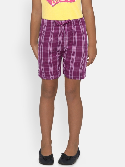 

Zalza Girls Purple Checked Lounge Shorts