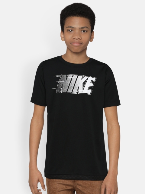 

Nike Boys Black Printed Round Neck T-shirt