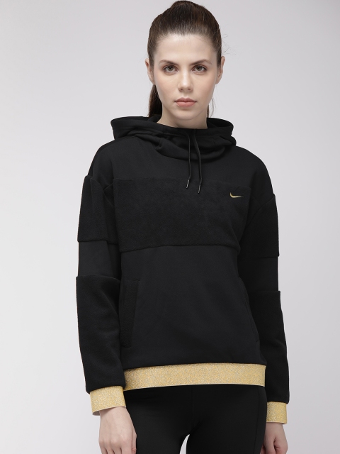 

Nike Women Black Solid AS W ICON CLSH FLC PO HD Hooded Training Sweatshirt