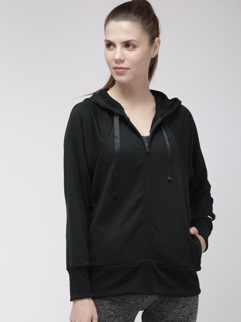 

Nike Women Black Solid Hooded Sweatshirt