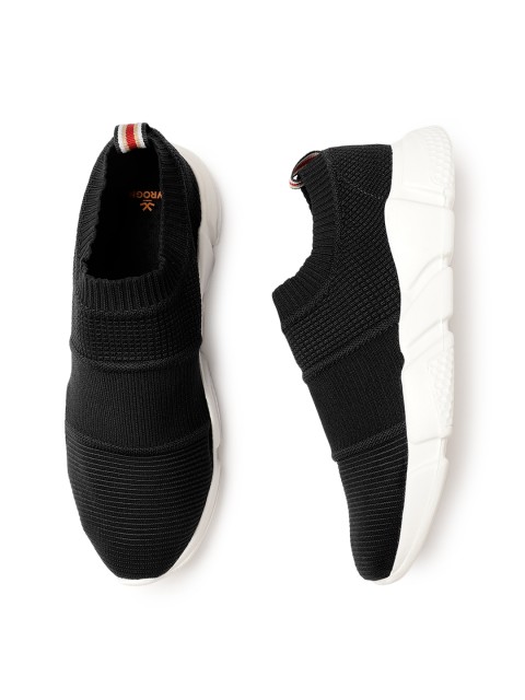 

WROGN Men Black Slip-On Sneakers