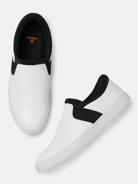 

WROGN Men White Slip-On Sneakers