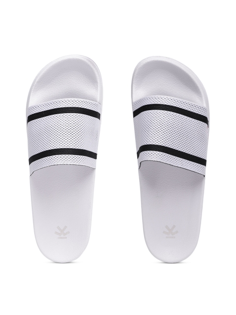 

WROGN Men White & Black Solid Sliders