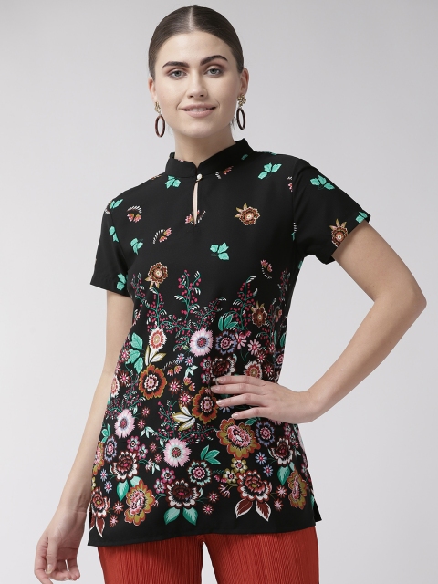 

Rue Collection Women Black & Pink Printed Top