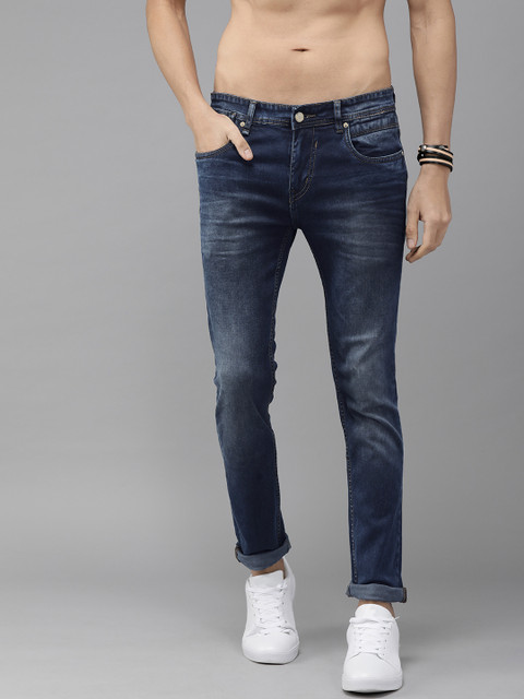 

The Roadster Lifestyle Co Men Blue Skinny Fit Mid-Rise Clean Look Stretchable Jeans