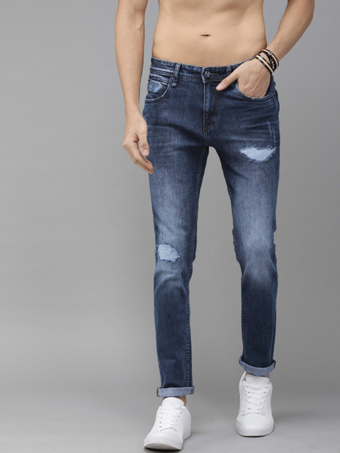 

Roadster Men Blue Skinny Fit Mid-Rise Mildly Distressed Stretchable Jeans