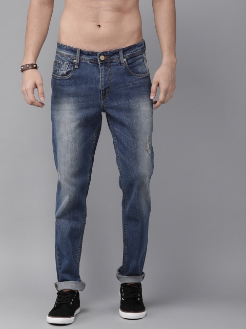 

Roadster Men Blue Skinny Fit Mid-Rise Low Distress Stretchable Jeans