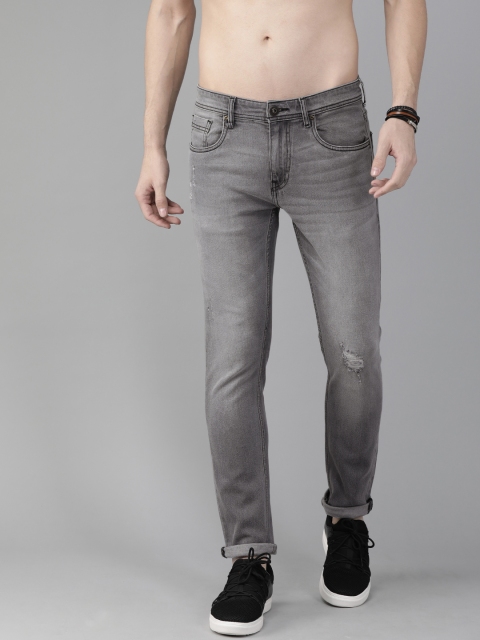 

Roadster Men Grey Skinny Fit Mid-Rise Low Distress Stretchable Jeans