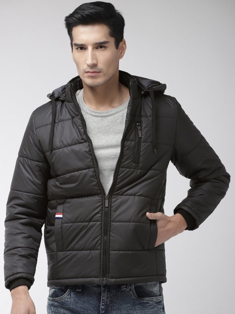 

Fort Collins Men Black Solid Hooded Padded Jacket