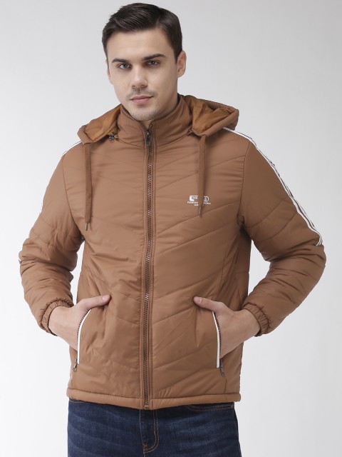 

Fort Collins Men Brown Solid Hooded Padded Jacket