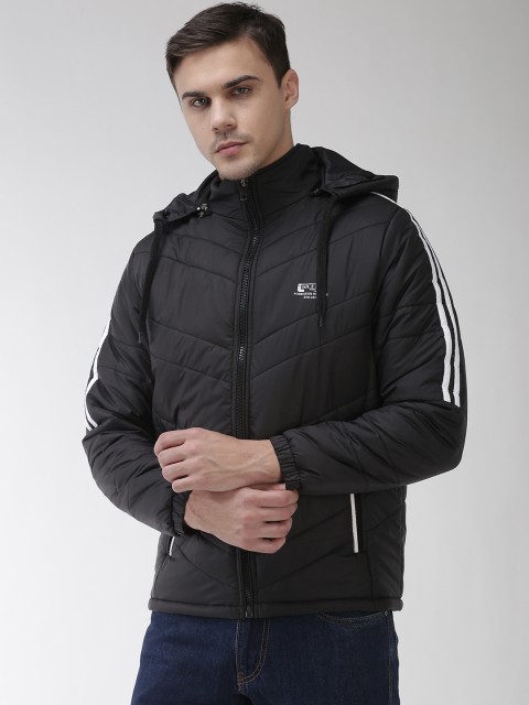 

Fort Collins Men Black Solid Hooded Padded Jacket