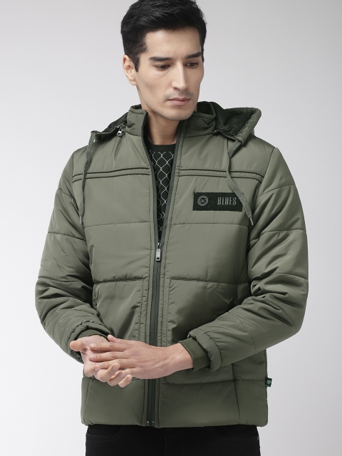 

Fort Collins Men Olive Green Solid Jacket