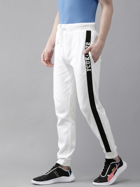 

French Connection Sport Men White Slim Fit Joggers