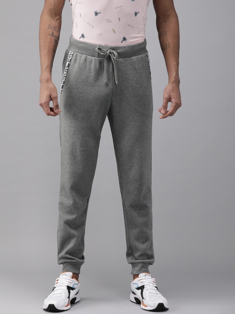 

French Connection Men Grey Melange Solid Slim Fit Joggers